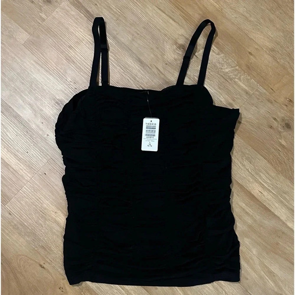 STRETCH MESH TOP SHIRRED CAMI TOP TORRID - Picture 5 of 5